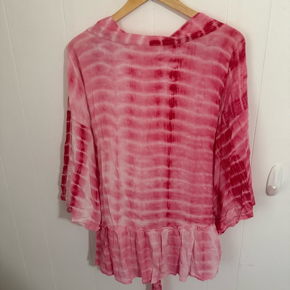 Umgee Pink Tie-Dye Robe - Picture 2 of 3